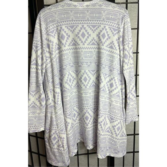 LulaRoe Purple/White Aztec Caroline Cardigan Sweate - Picture 3 of 6